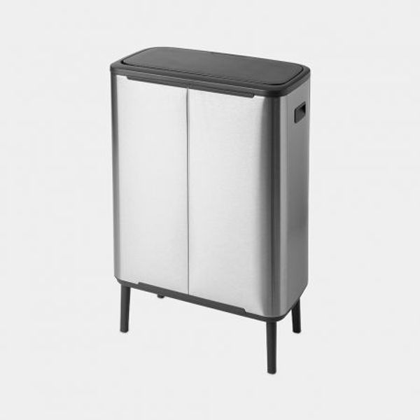 Brabantia Bo Touch Bin Hi afvalemmer 60 liter met kunststof binnenemmer Matt Steel Fingerprint Proof