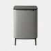 Brabantia Bo Touch Bin Hi afvalemmer 60 liter met kunststof binnenemmer Mineral Concrete Grey