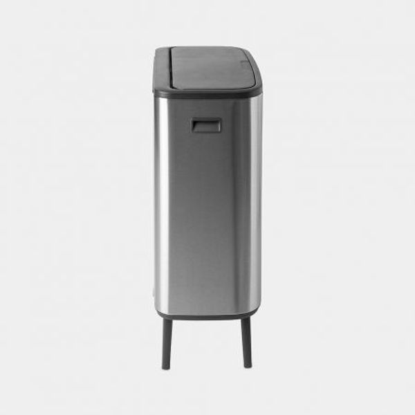 Brabantia Bo Touch Bin Hi afvalemmer 2 x 30 liter met 2 kunststof binnenemmers Matt Steel Fingerprint Proof