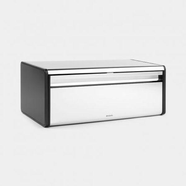 Brabantia Broodtrommel met klepdeksel  Brilliant Steel / Matt Black