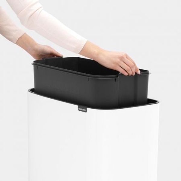 Brabantia Bo Touch Bin afvalemmer 36 liter met kunststof binnenemmer White