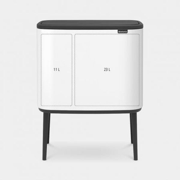 Brabantia Bo Touch Bin afvalemmer 11 + 23 liter met 2 kunststof binnenemmers White