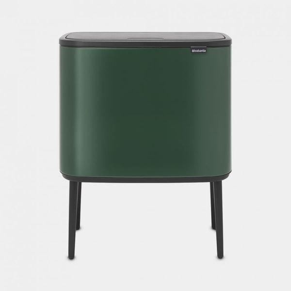 Brabantia Bo Touch Bin afvalemmer 11 + 23 liter met 2 kunststof binnenemmers Pine Green