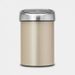 Brabantia Touch Bin wandafvalemmer 3 liter met kunststof binnenemmer Champagne / Matt Steel