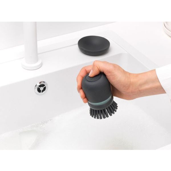 Brabantia Sink Side afwasborstel met zeepreservoir Dark Grey