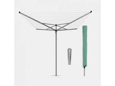 Topspinner droogmolens 50m met metalen grondanker en beschermhoes - Metallic Grey