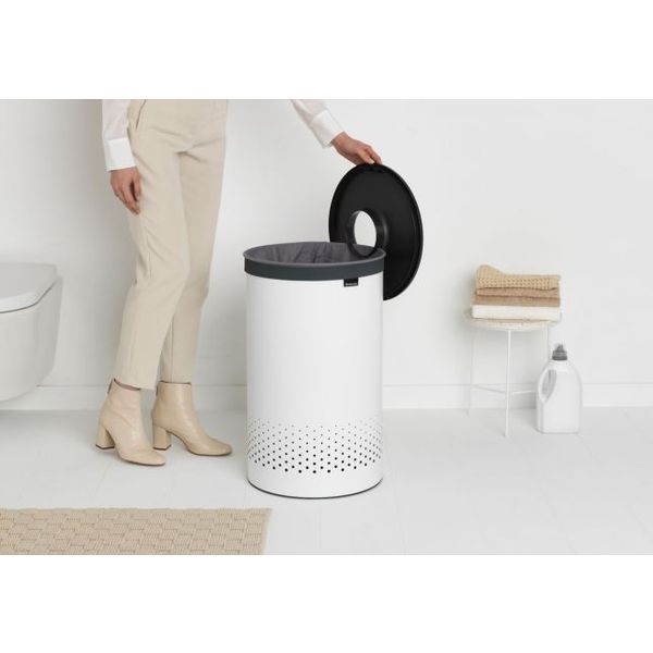 Brabantia Wasbox 60 liter White / Dark Grey kunststof deksel