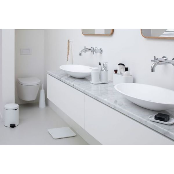 Brabantia ReNew toiletaccessoires, set van 3 - toiletborstel met houder, toiletrolhouder en reserverolhouder White