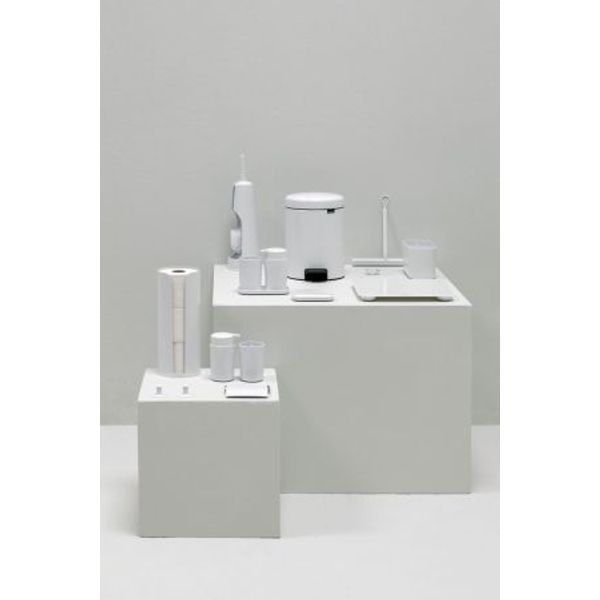 Brabantia ReNew toiletaccessoires, set van 3 - toiletborstel met houder, toiletrolhouder en reserverolhouder White