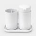 Brabantia ReNew badkameraccessoires, set van 3 - zeeppomp, tandenborstelhouder en schaal White