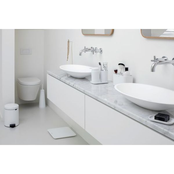 Brabantia ReNew badkameraccessoires, set van 3 - zeeppomp, tandenborstelhouder en schaal White