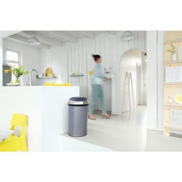 Brabantia Touch Bin afvalemmer 60 liter Platinum / Matt Steel Fingerprint Proof