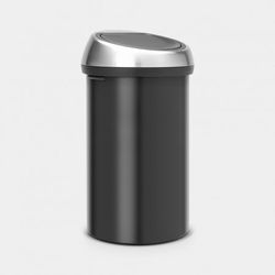 Brabantia Touch Bin poubelle 60 litres Matt Black / Matt Steel Fingerprint Proof 