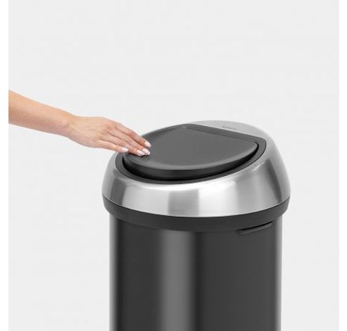 Touch Bin afvalemmer 60 liter Matt Black / Matt Steel Fingerprint Proof  Brabantia