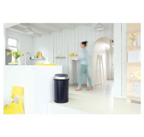 Touch Bin afvalemmer 60 liter Matt Black / Matt Steel Fingerprint Proof  Brabantia