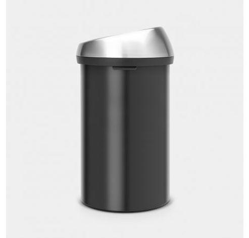 Touch Bin afvalemmer 60 liter Matt Black / Matt Steel Fingerprint Proof  Brabantia