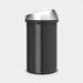 Brabantia Touch Bin afvalemmer 60 liter Matt Black / Matt Steel Fingerprint Proof