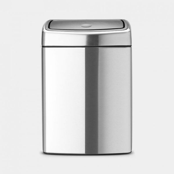 Brabantia Touch Bin wandafvalemmer 10 liter met kunststof binnenemmer Matt Steel Fingerprint Proof