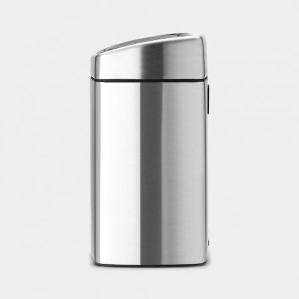 Brabantia Touch Bin wandafvalemmer 10 liter met kunststof binnenemmer Matt Steel Fingerprint Proof