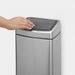 Brabantia Touch Bin wandafvalemmer 10 liter met kunststof binnenemmer Matt Steel Fingerprint Proof