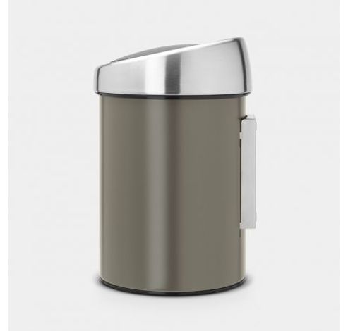 Touch Bin poubelle murale 3 litres avec seau intérieur synthétique Platinum / Matt Steel  Brabantia