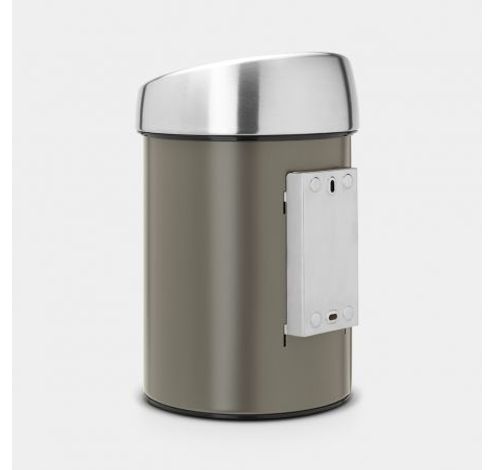 Touch Bin poubelle murale 3 litres avec seau intérieur synthétique Platinum / Matt Steel  Brabantia