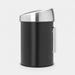 Brabantia Touch Bin wandafvalemmer 3 liter met kunststof binnenemmer Matt Black / Matt Steel