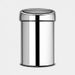 Brabantia Touch Bin wandafvalemmer 3 liter met kunststof binnenemmer Brilliant Steel