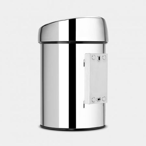 Brabantia Touch Bin wandafvalemmer 3 liter met kunststof binnenemmer Brilliant Steel