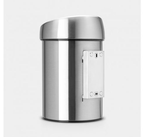 Touch Bin poubelle murale 3 litres avec seau intérieur synthétique Matt Steel  Brabantia