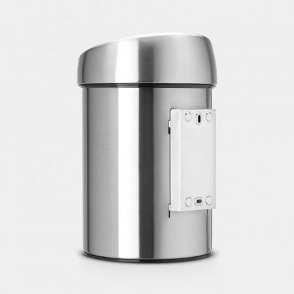 Brabantia Touch Bin wandafvalemmer 3 liter met kunststof binnenemmer Matt Steel