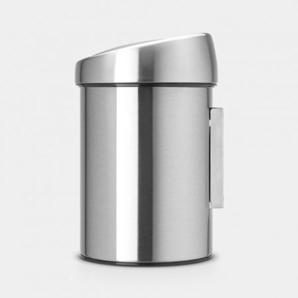 Brabantia Touch Bin wandafvalemmer 3 liter met kunststof binnenemmer Matt Steel