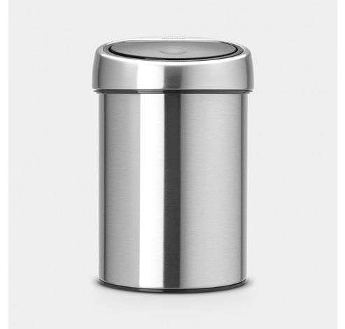 Touch Bin poubelle murale 3 litres avec seau intérieur synthétique Matt Steel Fingerprint Proof  Brabantia