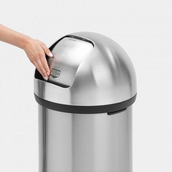 Brabantia Push Bin afvalemmer 60 liter Matt Steel