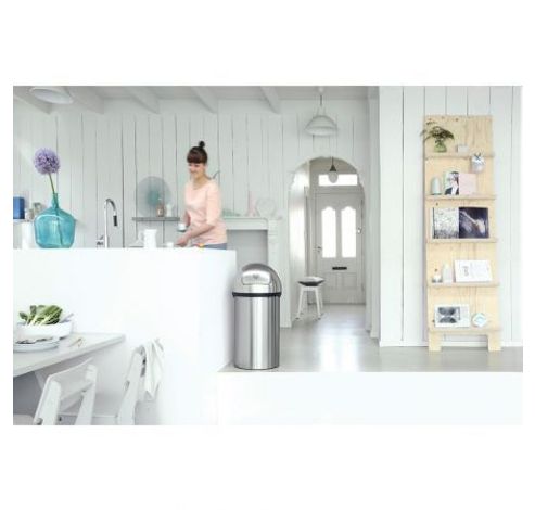 Push Bin poubelle 60 litres Matt Steel  Brabantia