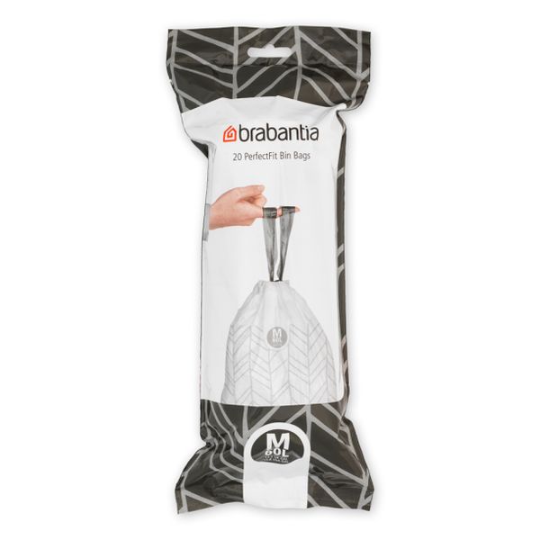 Brabantia PerfectFit afvalzakken met trekbandsluiting, rol Code M, 60L, 20 stuks / pcs