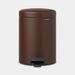 Brabantia NewIcon pedaalemmer 5 liter met kunststof binnenemmer Mineral Cosy Brown