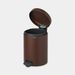 Brabantia NewIcon pedaalemmer 5 liter met kunststof binnenemmer Mineral Cosy Brown