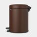 Brabantia NewIcon pedaalemmer 5 liter met kunststof binnenemmer Mineral Cosy Brown