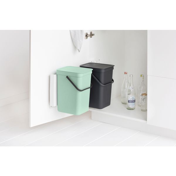 Brabantia Sort & Go inbouwemmer 2 x 12 liter Jade Green en Dark Grey