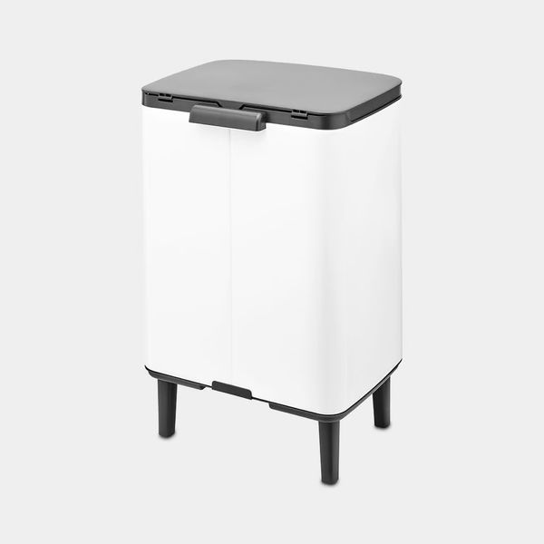 Brabantia Bo Hi afvalemmer 12 liter met kunststof binnenemmer White