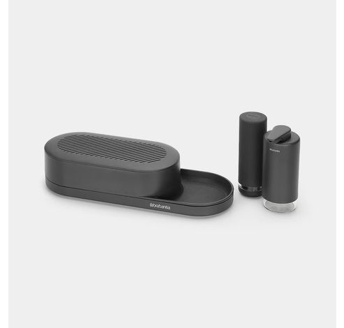 SinkStyle set organiseur, 3 pièces (plateau de séchage et distributeurs de savon et de liquide vaisselle) Mineral Infinite Grey  Brabantia