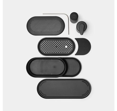 SinkStyle set organiseur, 3 pièces (plateau de séchage et distributeurs de savon et de liquide vaisselle) Mineral Infinite Grey  Brabantia