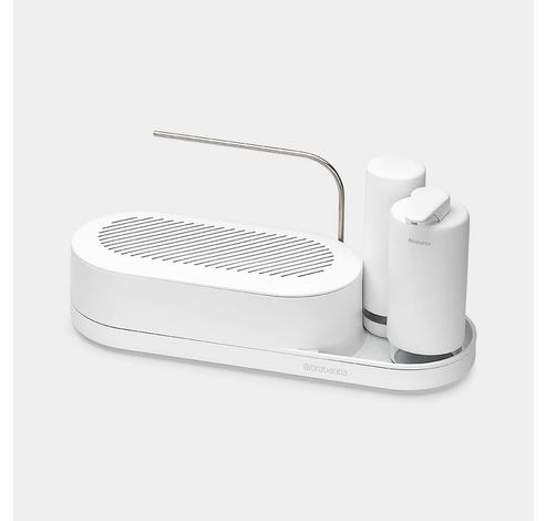 SinkStyle set organiseur, 3 pièces (plateau de séchage et distributeurs de savon et de liquide vaisselle) Mineral Fresh White  Brabantia