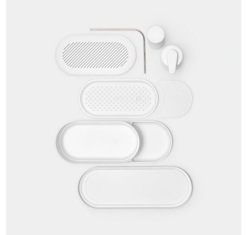 SinkStyle set organiseur, 3 pièces (plateau de séchage et distributeurs de savon et de liquide vaisselle) Mineral Fresh White  Brabantia