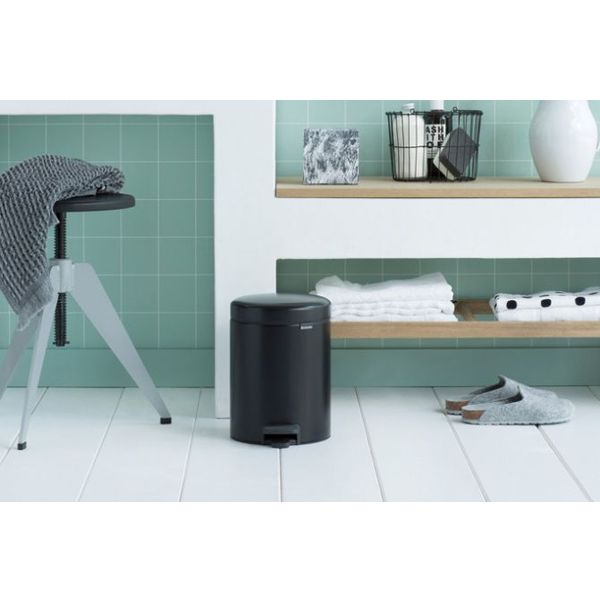 Brabantia NewIcon pedaalemmer 5 liter met kunststof binnenemmer Mineral Infinite Grey