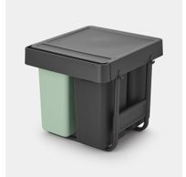 Sort & Go inbouwemmer 10 + 10 + 20 liter Jade Green & Dark Grey 