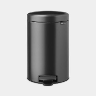 NewIcon poubelle à pédale 12 litres avec seau intérieur synthétique Confident Grey  Brabantia