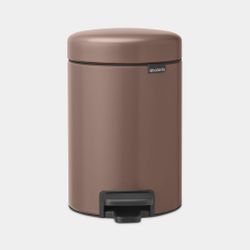 Brabantia NewIcon poubelle à pédale 3 litres avec seau intérieur synthétique Satin Taupe 