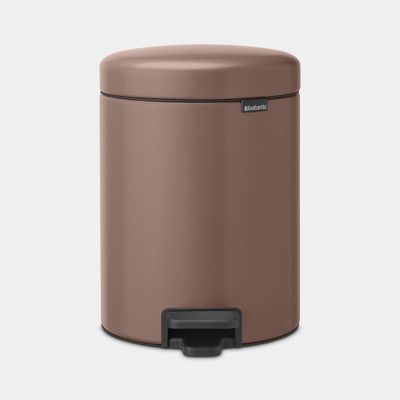 NewIcon poubelle à pédale 5 litres avec seau intérieur synthétique Satin Taupe  Brabantia